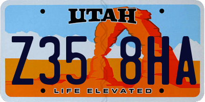 UT license plate Z358HA