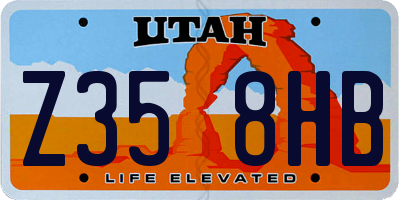 UT license plate Z358HB