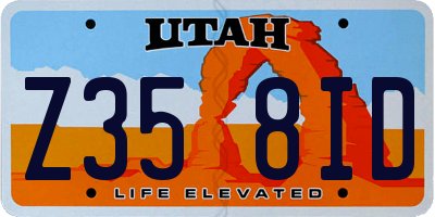 UT license plate Z358ID