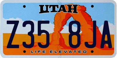 UT license plate Z358JA