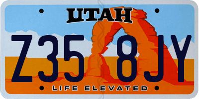 UT license plate Z358JY