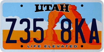 UT license plate Z358KA