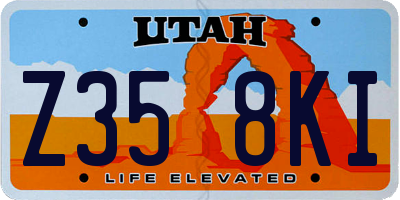 UT license plate Z358KI
