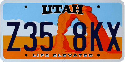 UT license plate Z358KX