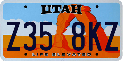 UT license plate Z358KZ