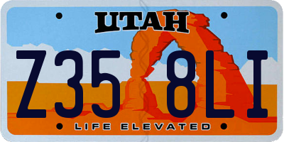 UT license plate Z358LI