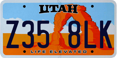 UT license plate Z358LK