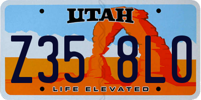 UT license plate Z358LO