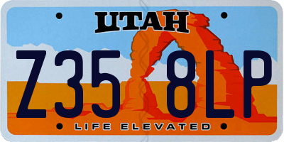 UT license plate Z358LP