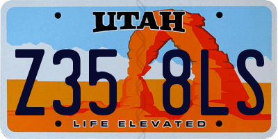 UT license plate Z358LS