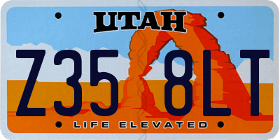 UT license plate Z358LT