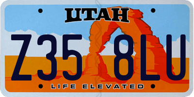 UT license plate Z358LU