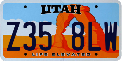 UT license plate Z358LW