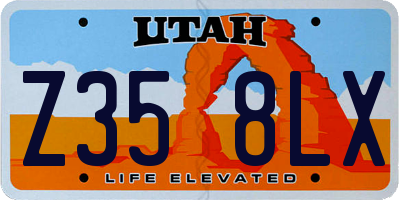 UT license plate Z358LX