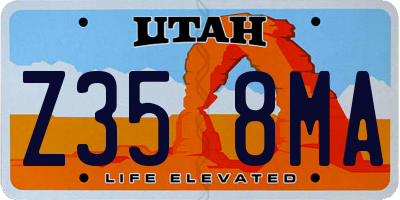 UT license plate Z358MA