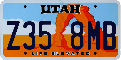 UT license plate Z358MB