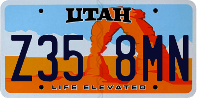UT license plate Z358MN