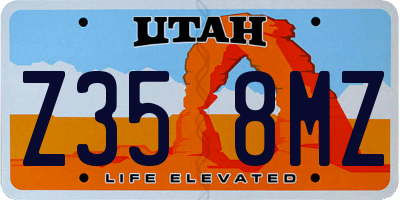 UT license plate Z358MZ