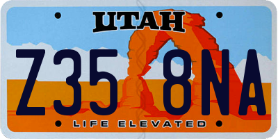 UT license plate Z358NA