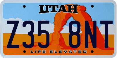 UT license plate Z358NT