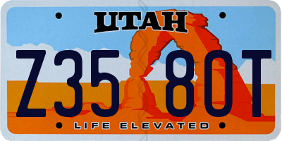 UT license plate Z358OT