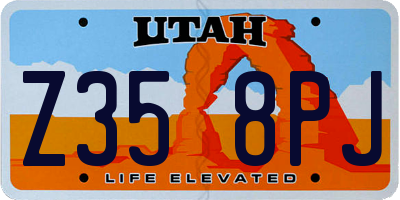 UT license plate Z358PJ