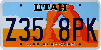 UT license plate Z358PK
