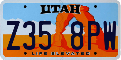 UT license plate Z358PW