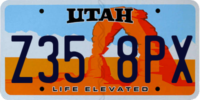 UT license plate Z358PX