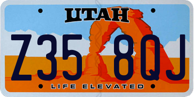 UT license plate Z358QJ