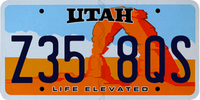 UT license plate Z358QS