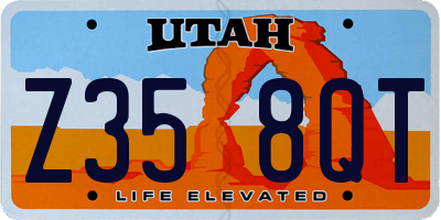 UT license plate Z358QT