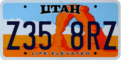 UT license plate Z358RZ
