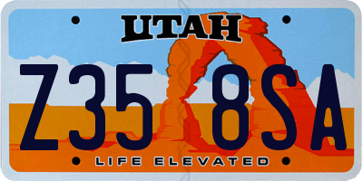 UT license plate Z358SA