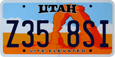UT license plate Z358SI