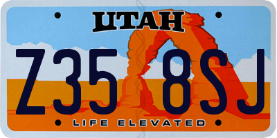 UT license plate Z358SJ