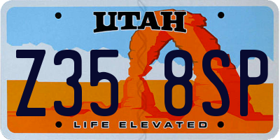 UT license plate Z358SP