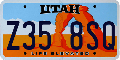 UT license plate Z358SQ