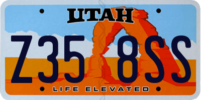 UT license plate Z358SS