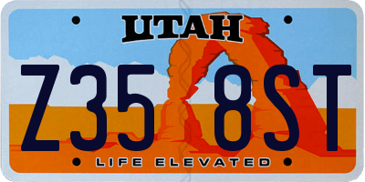 UT license plate Z358ST