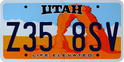 UT license plate Z358SV