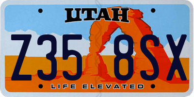 UT license plate Z358SX