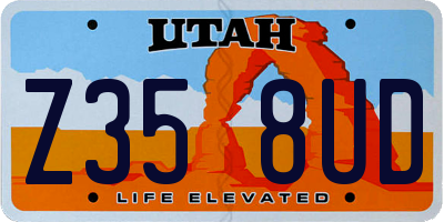 UT license plate Z358UD