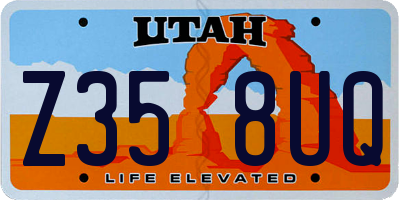 UT license plate Z358UQ