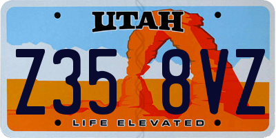 UT license plate Z358VZ