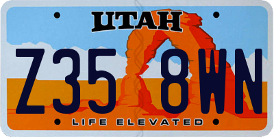 UT license plate Z358WN