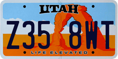 UT license plate Z358WT