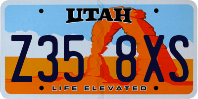 UT license plate Z358XS
