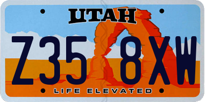 UT license plate Z358XW