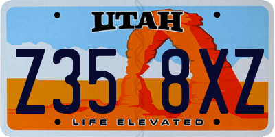 UT license plate Z358XZ